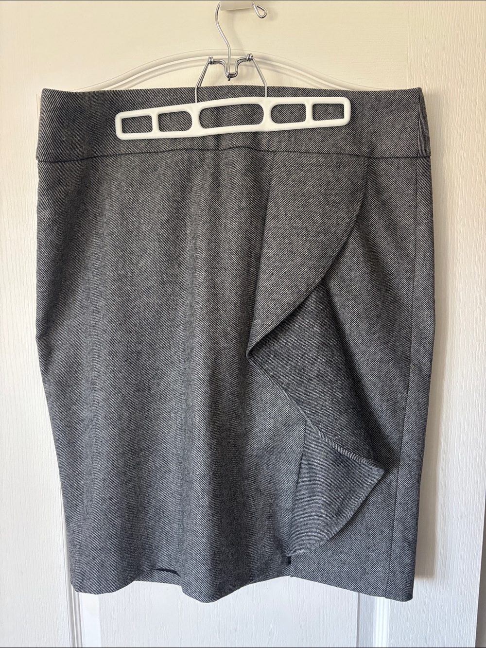 Talbots Gray Pencil Skirt with Side Ruffle